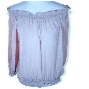 MANGO BLUSH OFF-THE-SHOULDER TOP SZ.6 EUC.
